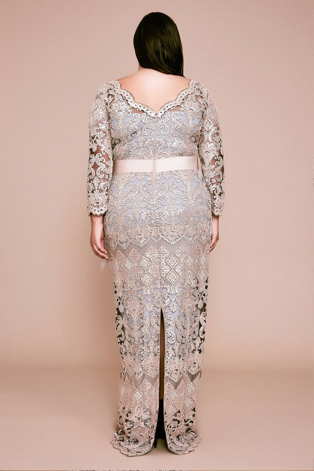 Waverly Sequin Embroidered Gown-PLUS SIZE