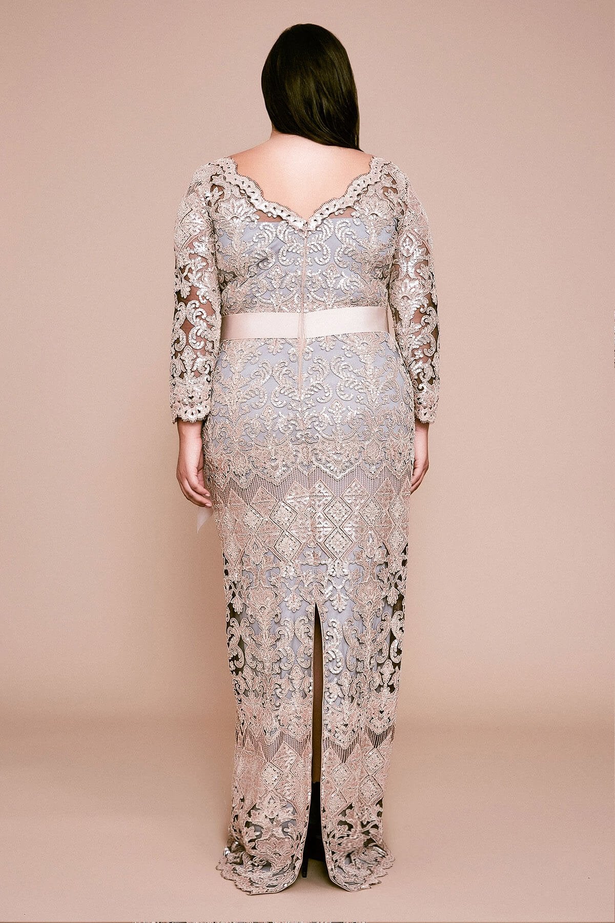 Waverly Sequin Embroidered Gown-PLUS SIZE