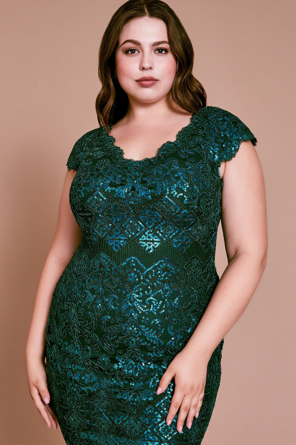 Kannitha Sequin Embroidered Dress - PLUS SIZE