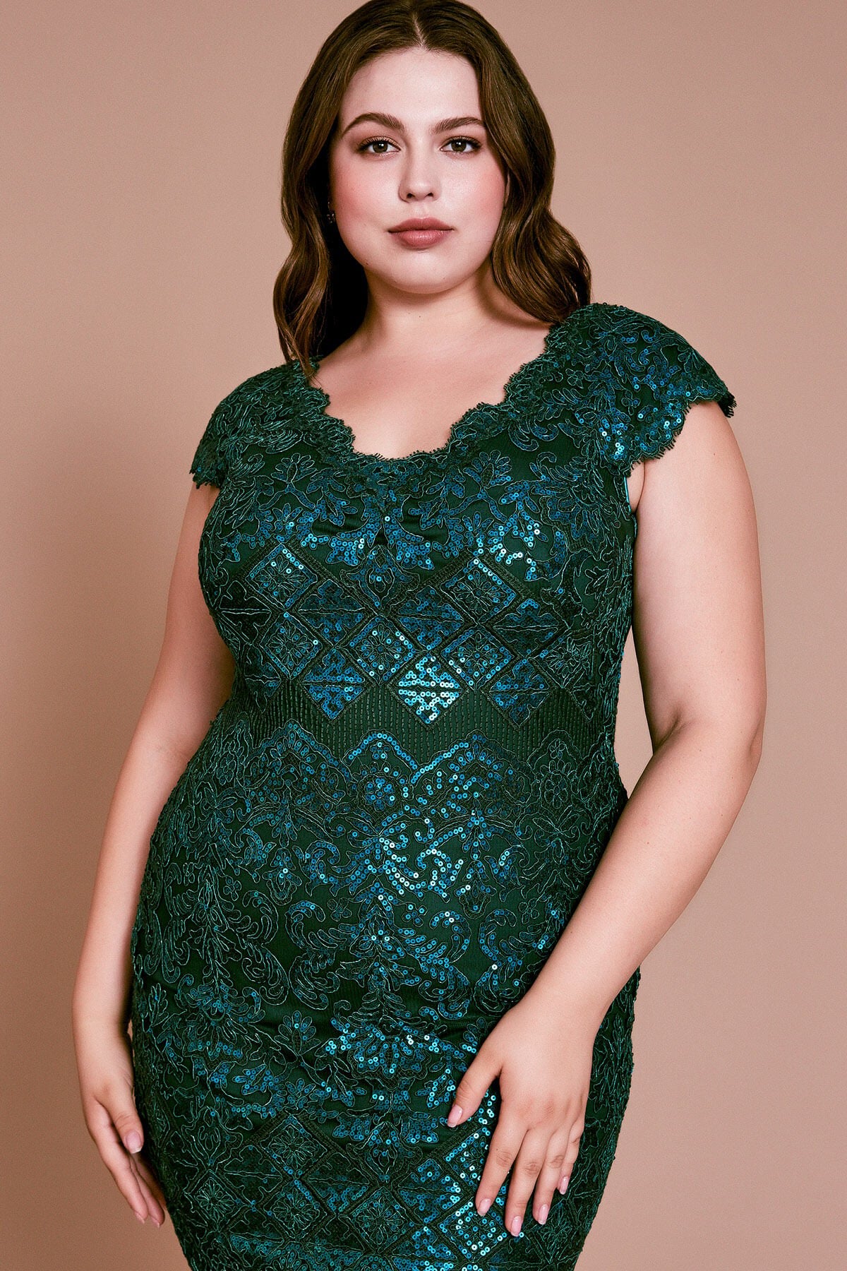 Kannitha Sequin Embroidered Dress - PLUS SIZE