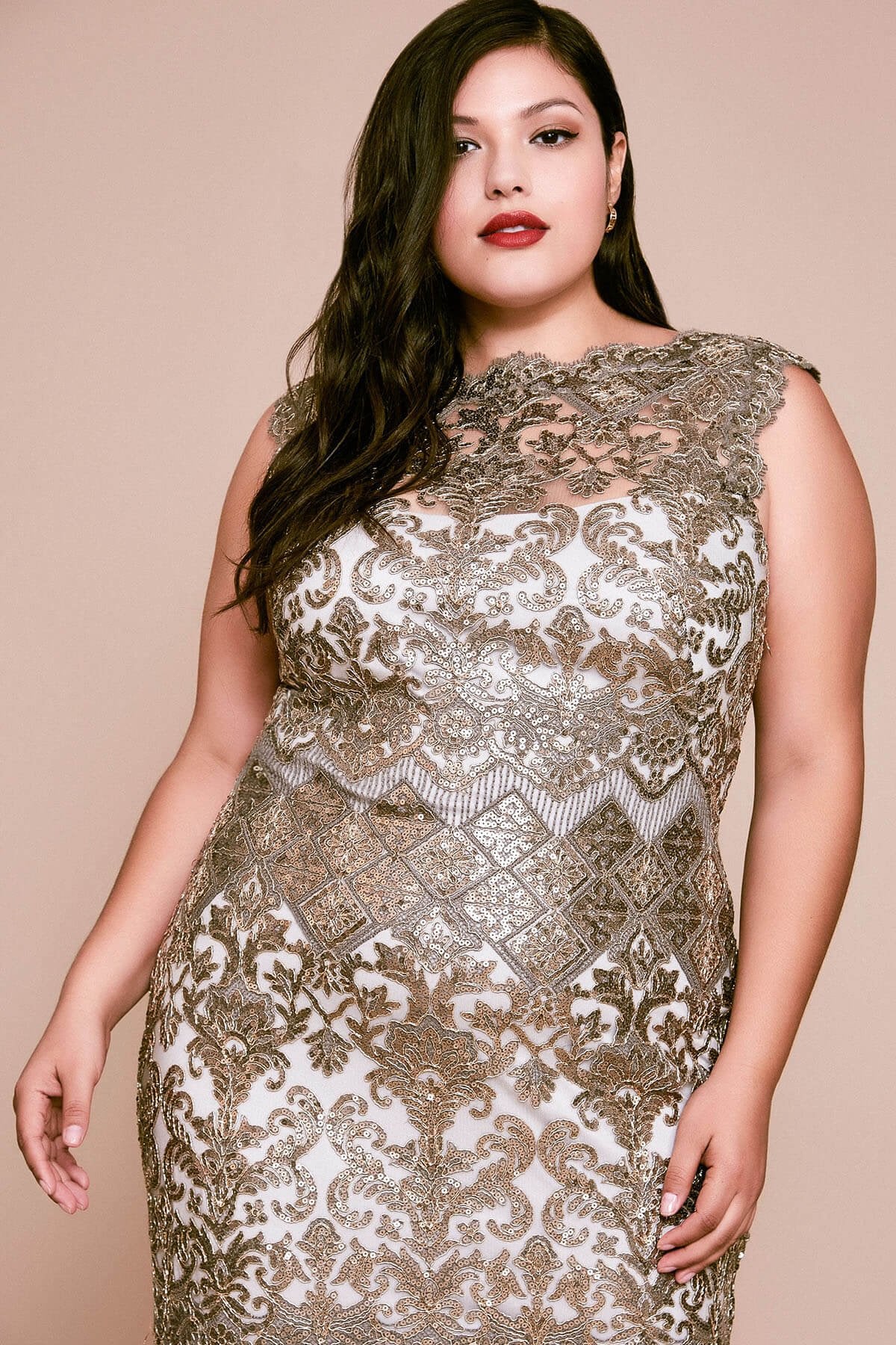 Tadashi Shoji - Delta Embroidered Sequin Dress - PLUS SIZE