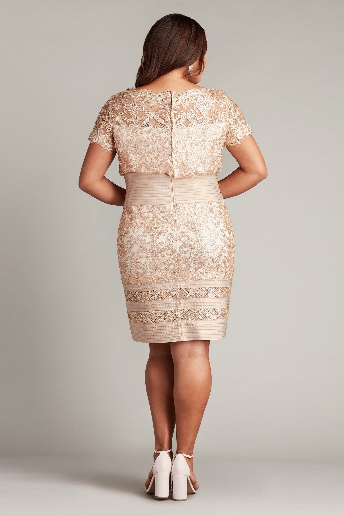 Ira Sequin Embroidered Blouson Dress - PLUS SIZE