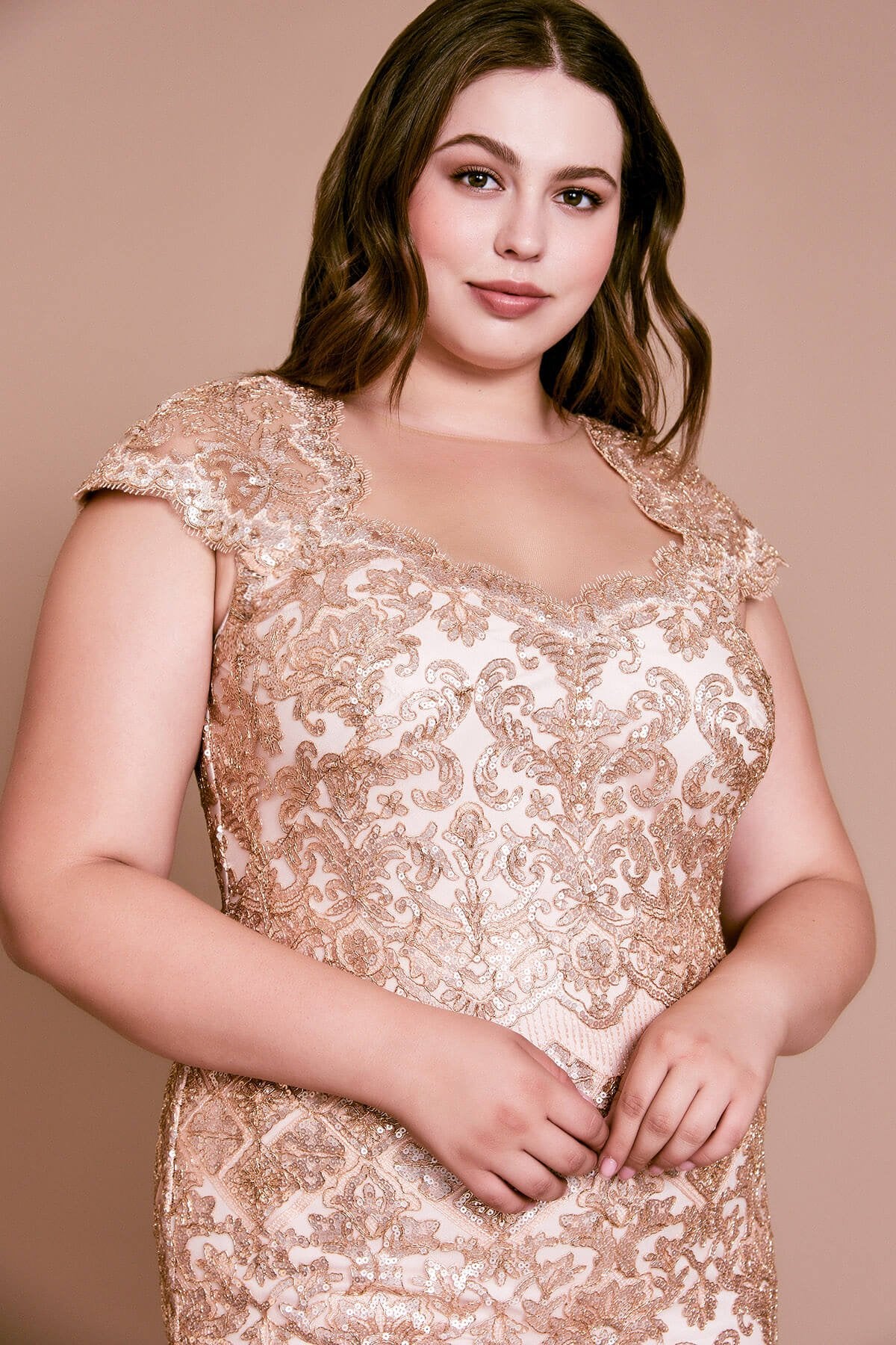 Canna Sequin Embroidered Dress - PLUS SIZE