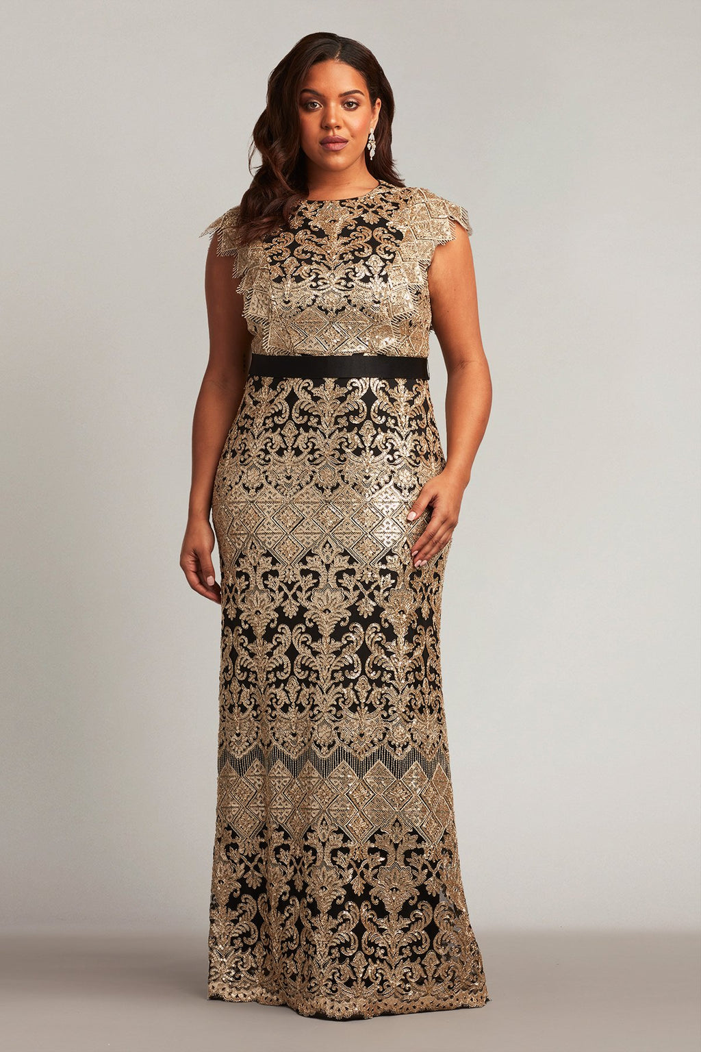 Nishay Sequin Embroidered Gown - PLUS SIZE