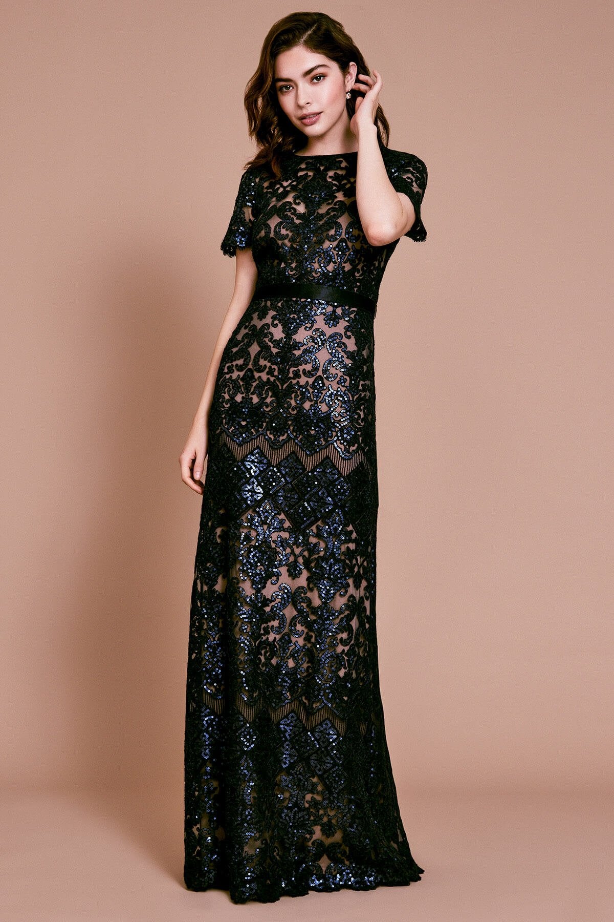 Sapa Sequin Embroidered Gown