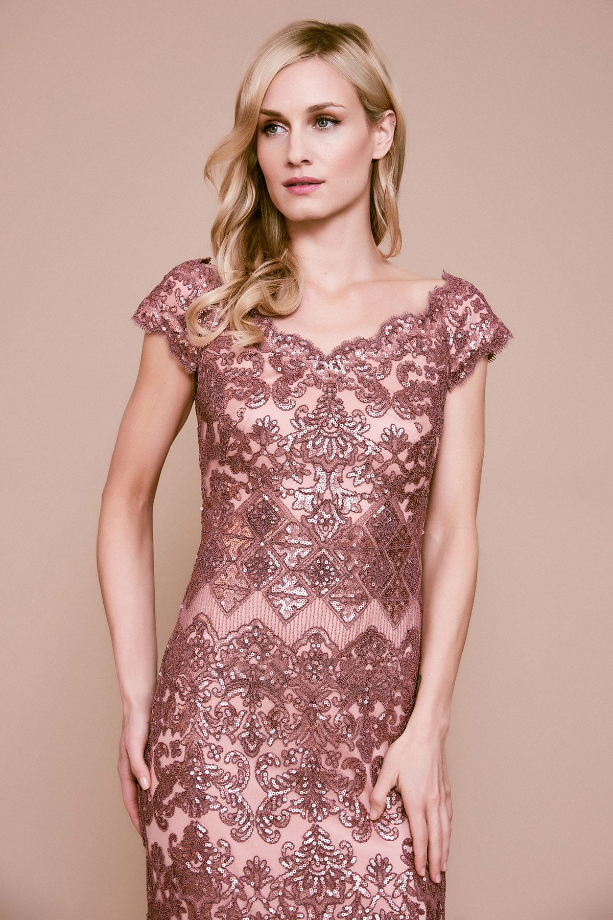 Tadashi Shoji - Hetz Sequin Embroidered Gown