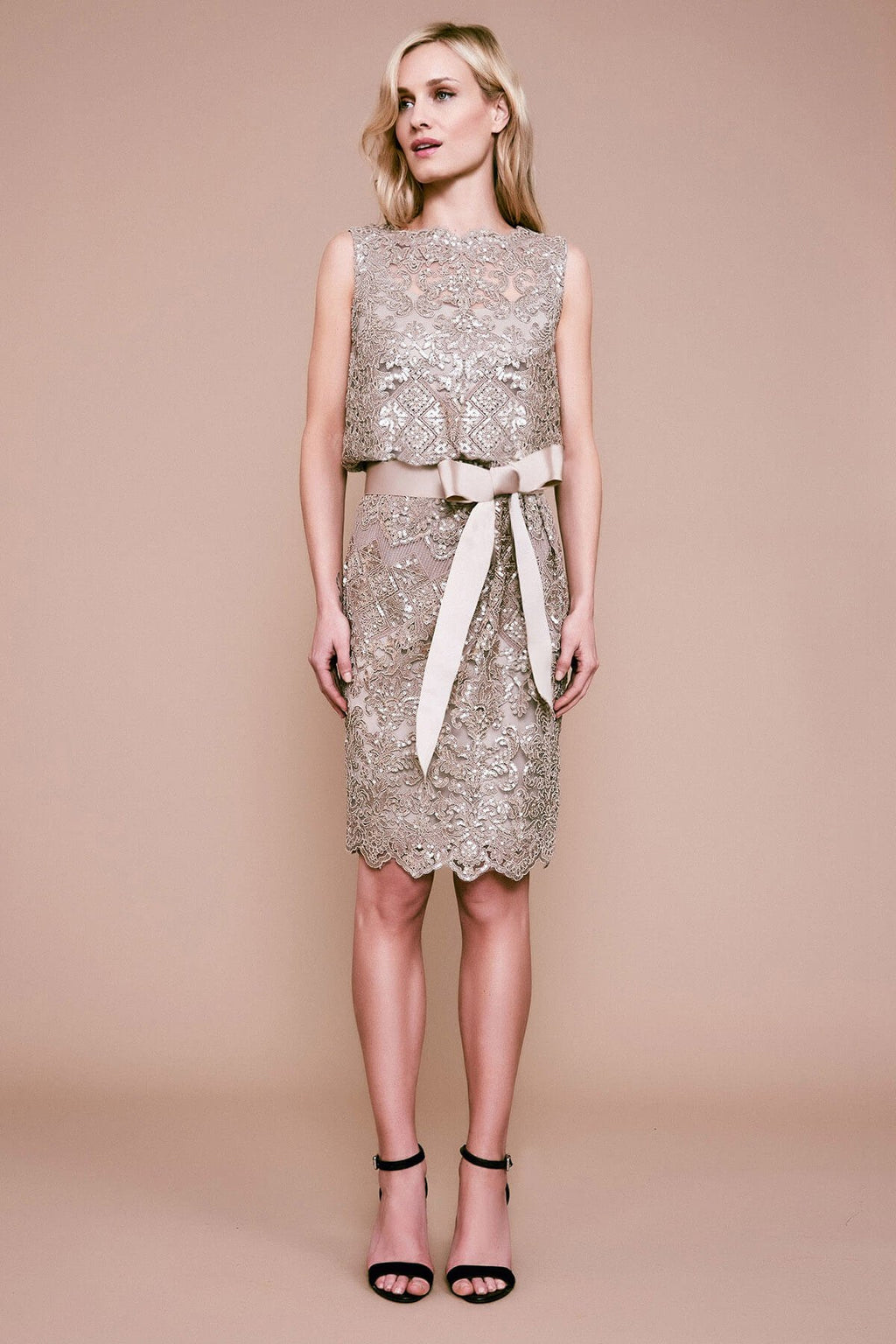 Tadashi Shoji - Chini Blouson Sequin Dress