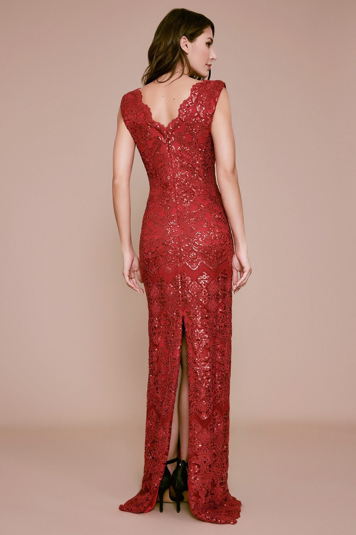 Leang Sequin Embroidered Gown