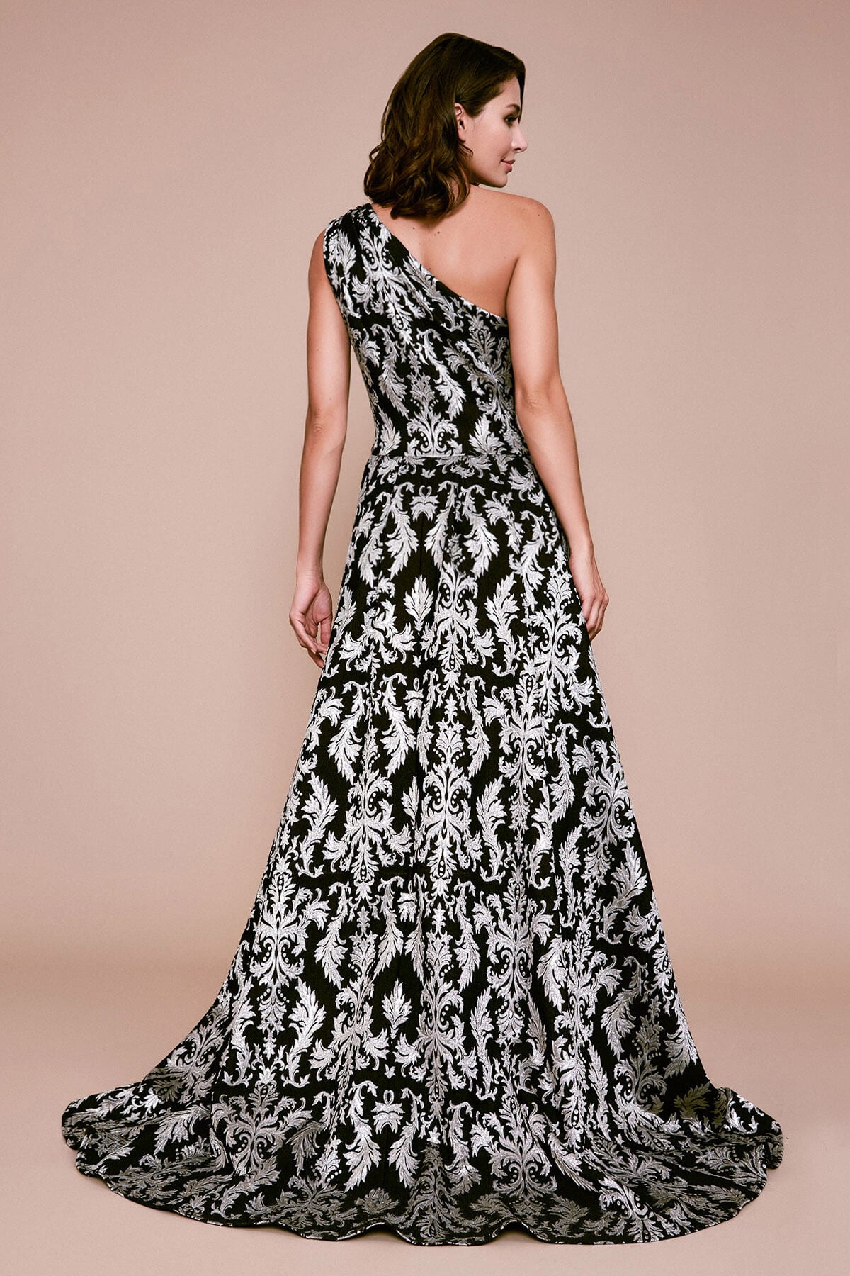 Tadashi Shoji - Kolab One-Shoulder Jacquard Gown