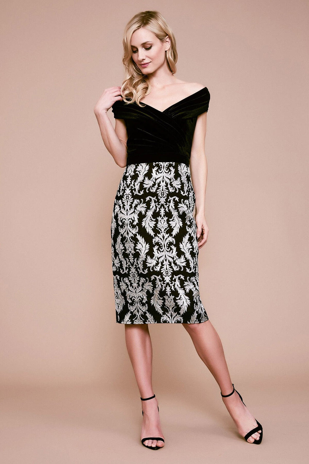 Tadashi Shoji - Bali Jacquard & Velvet Dress