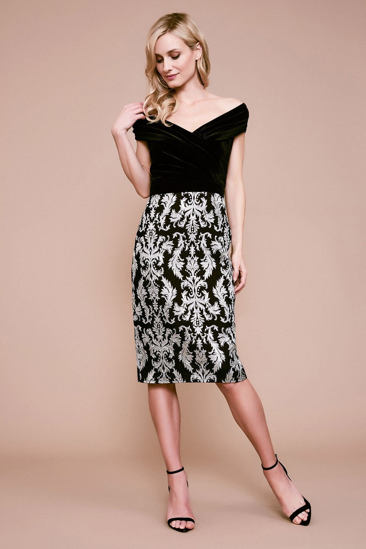 Tadashi Shoji - Bali Jacquard & Velvet Dress