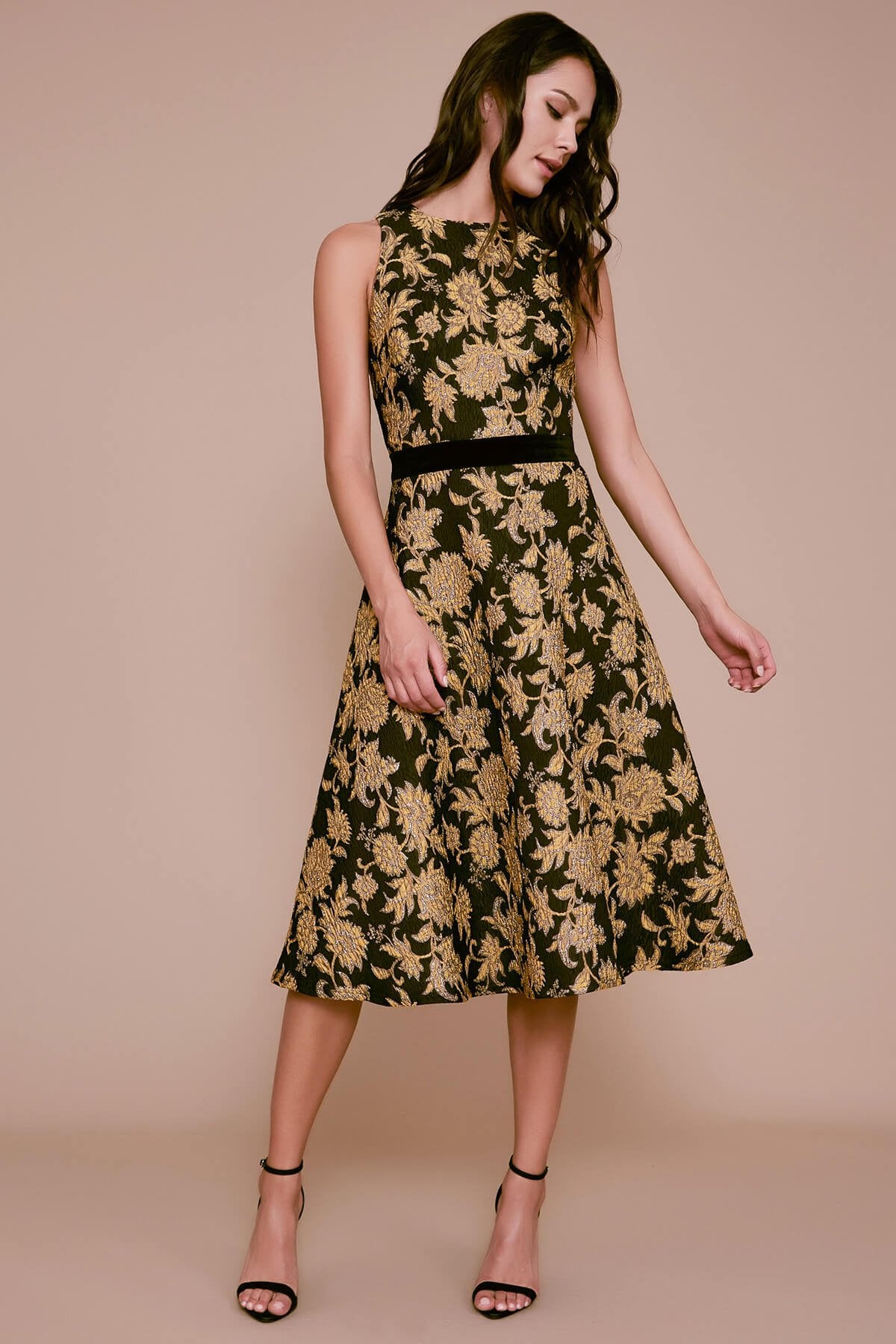 Tadashi Shoji - Preecha Jacquard Tea-Length Dress