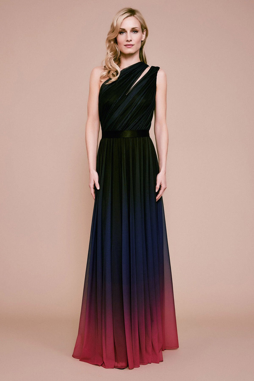 Tadashi Shoji - Chati One-Shoulder Mesh Gown