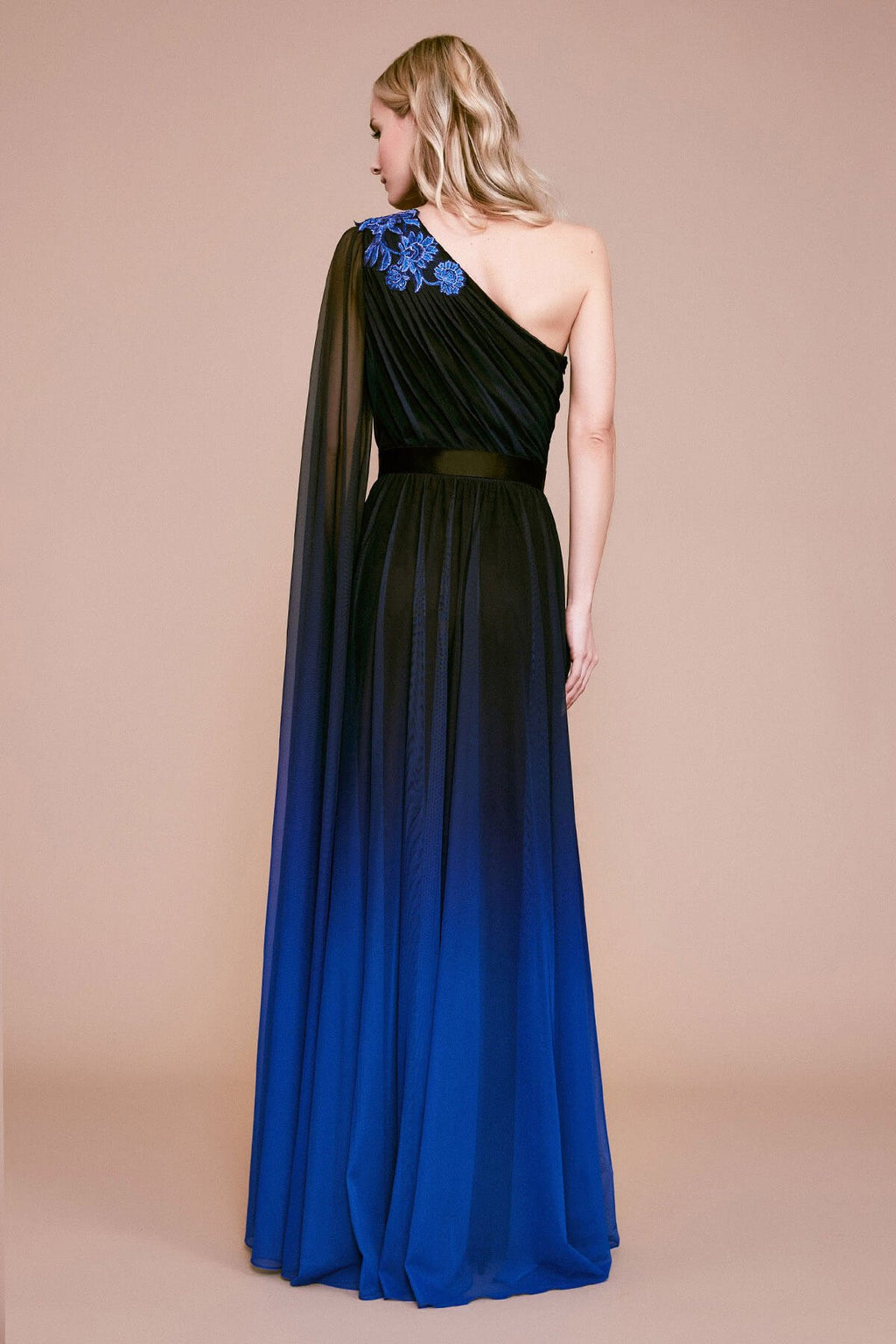 Tadashi Shoji - Boracay One-Shoulder Mesh Gown