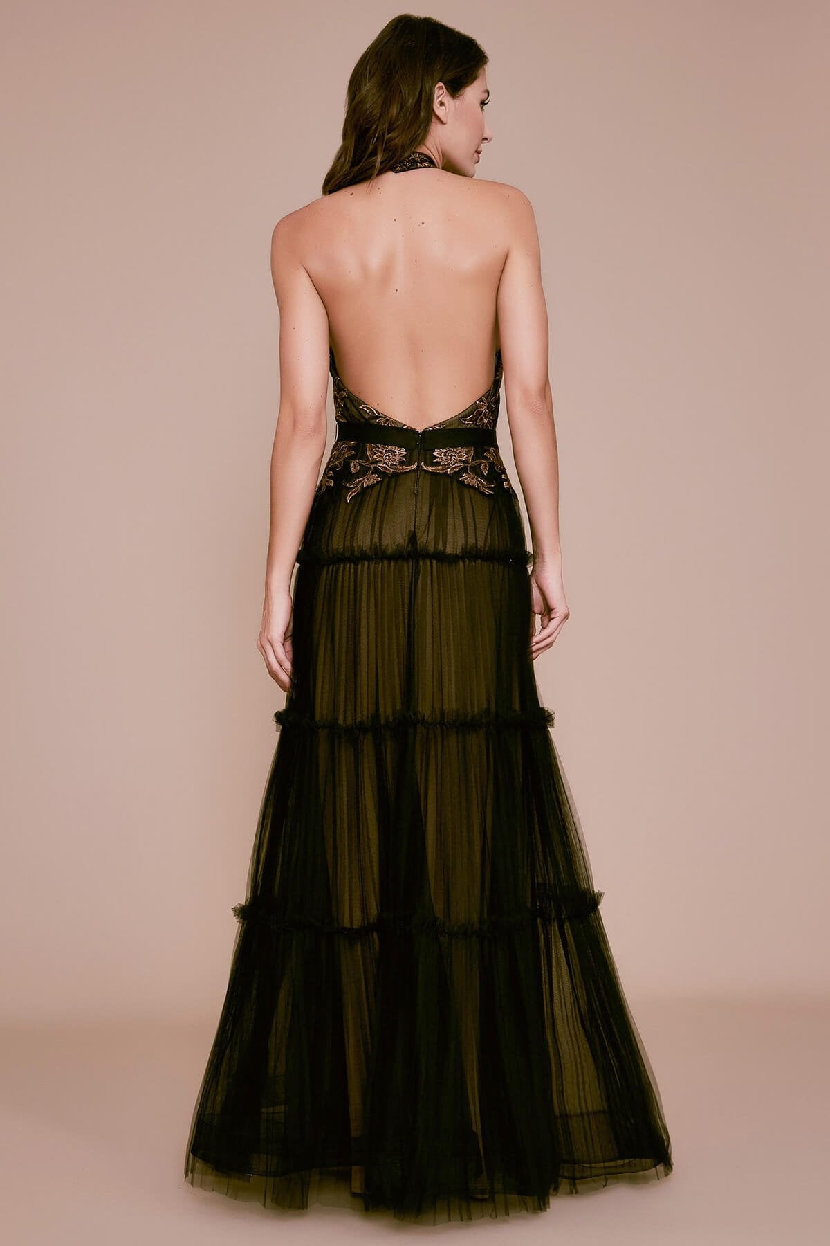 Wattana Tulle Halter Gown