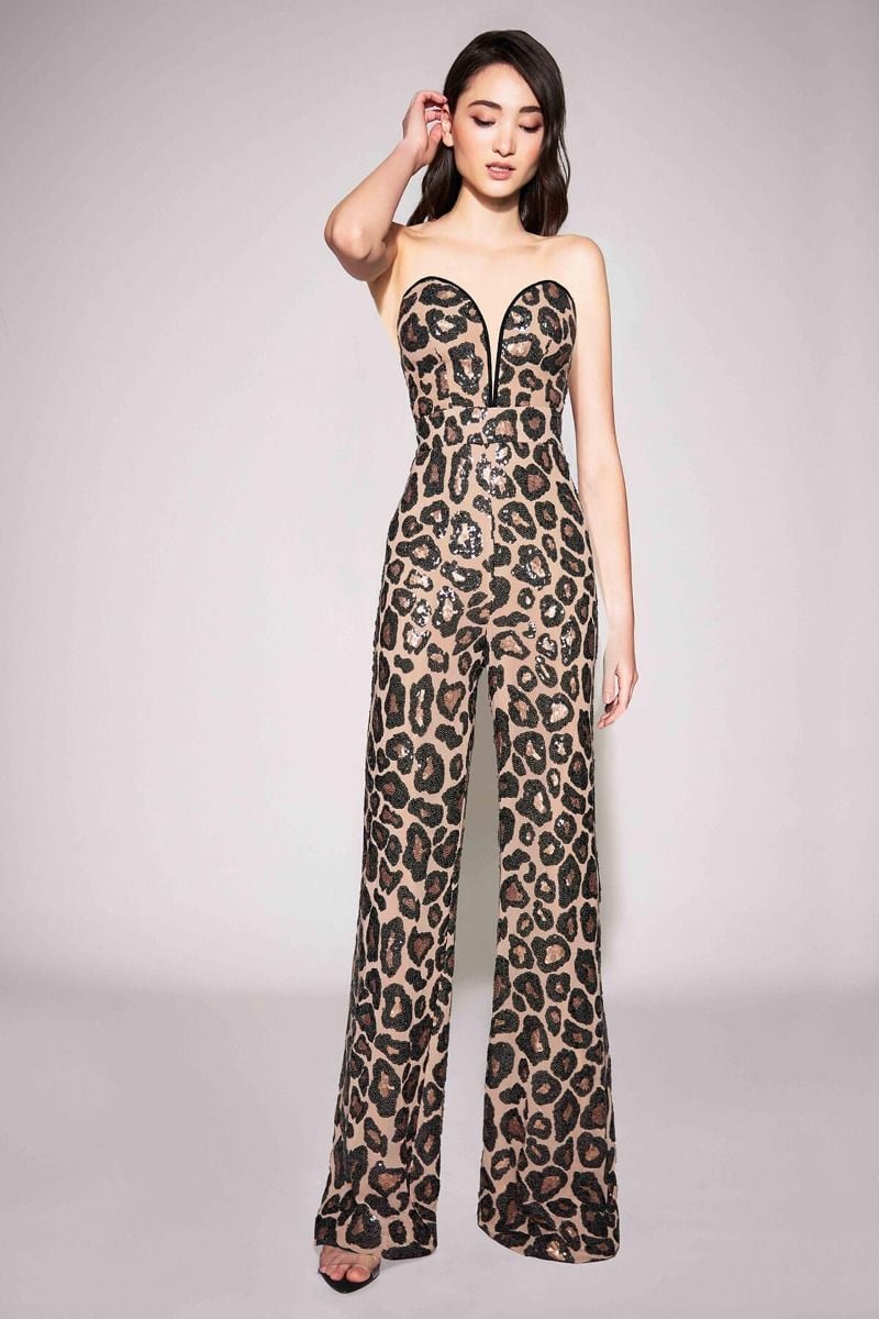 Paris Cheetah Print Sequin Jumpsuit