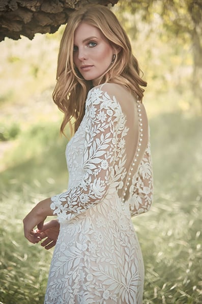 LEIA LONG-SLEEVE SHEER DRESS