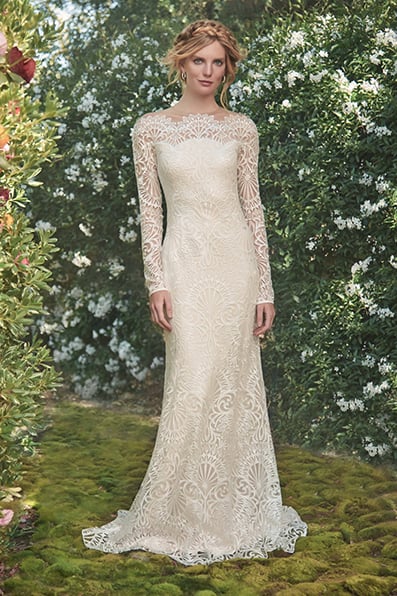 JAME TULLE BOAT NECK GOWN