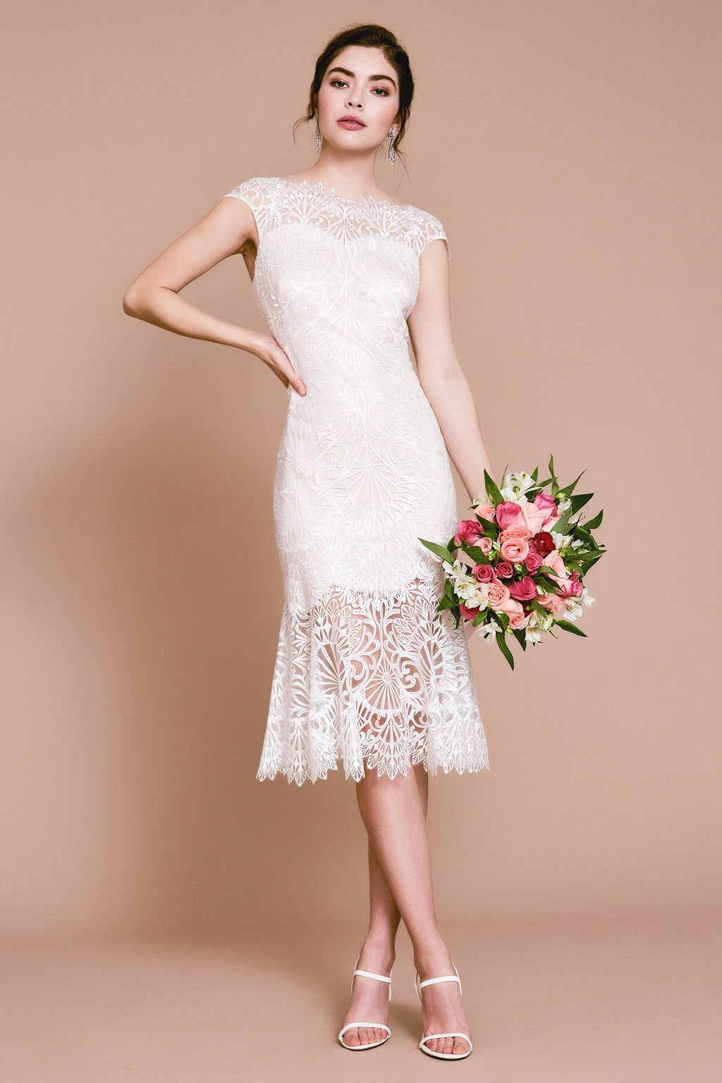 JADIS CAP SLEEVE FLARE DRESS