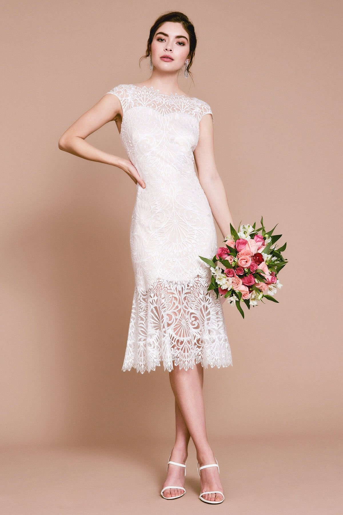 JADIS CAP SLEEVE FLARE DRESS