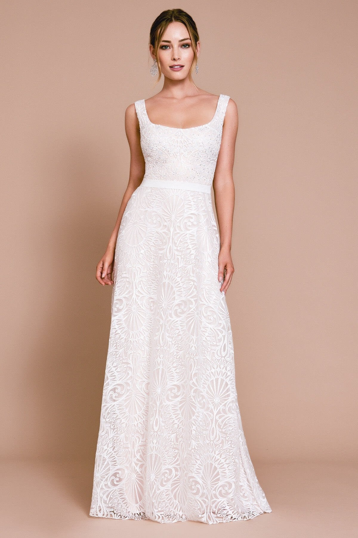 XENA SLEEVELESS A-LINE GOWN