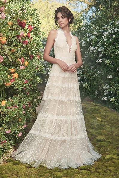Rella V-Neck Halter Gown