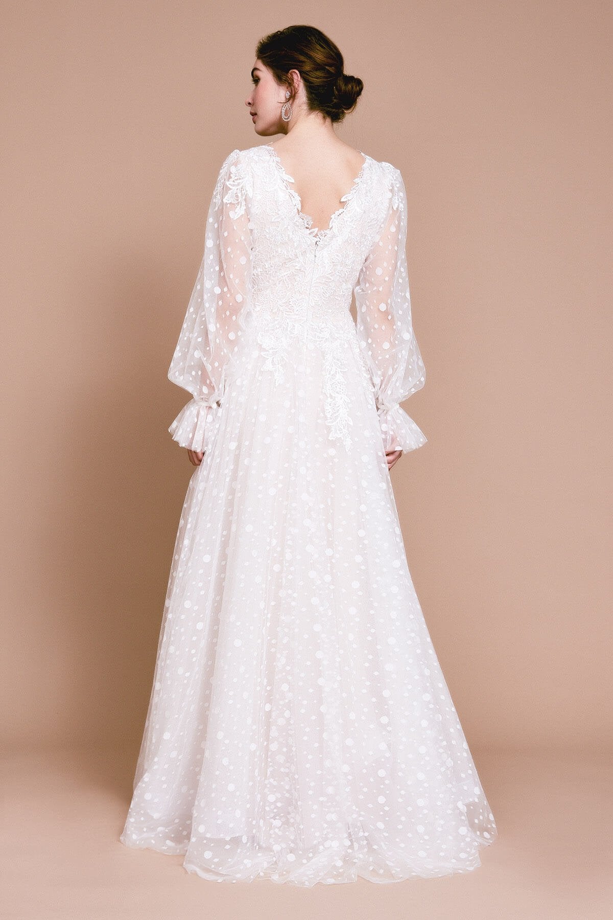 GRETEL DOTTED LACE EMBROIDERED GOWN