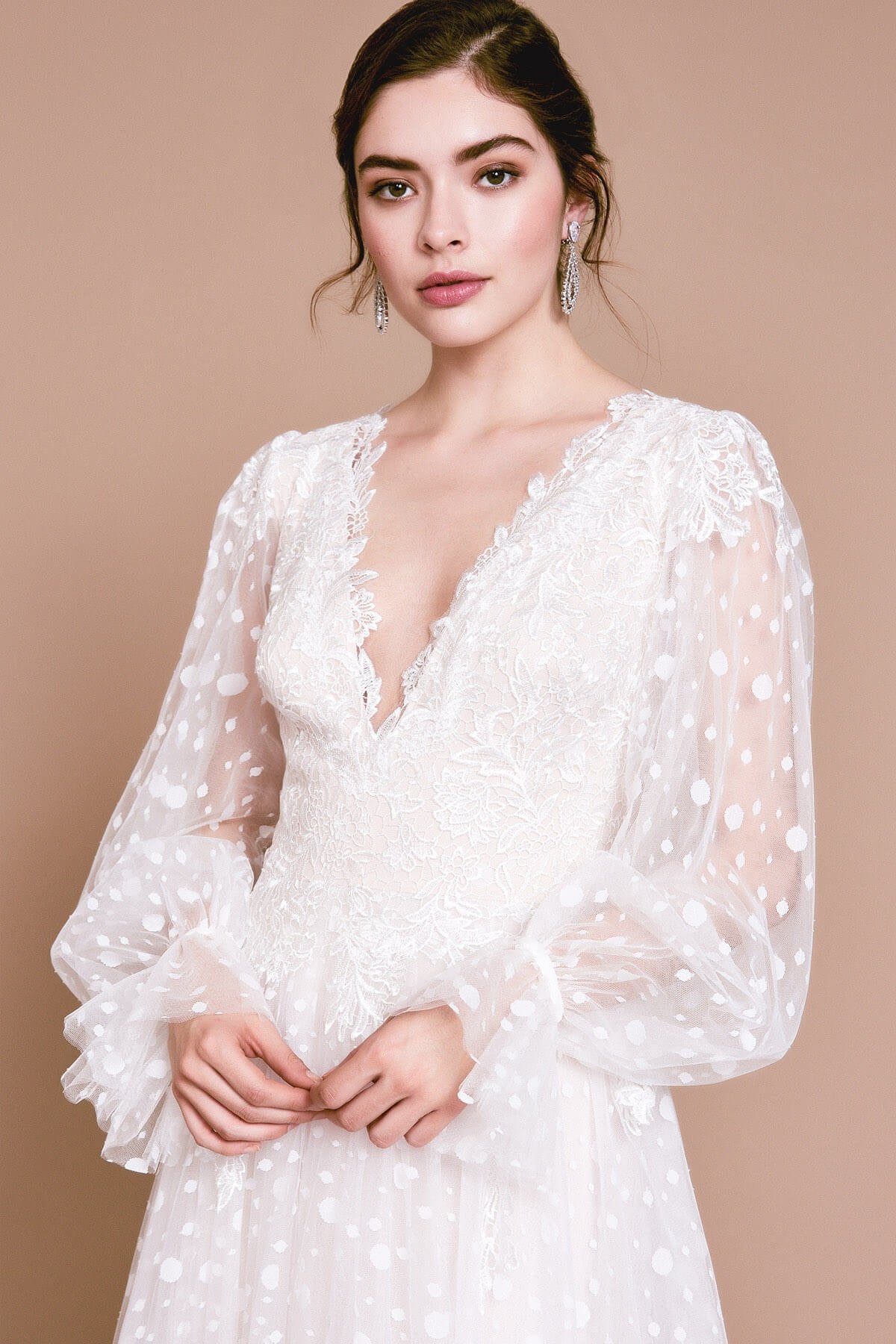 GRETEL DOTTED LACE EMBROIDERED GOWN