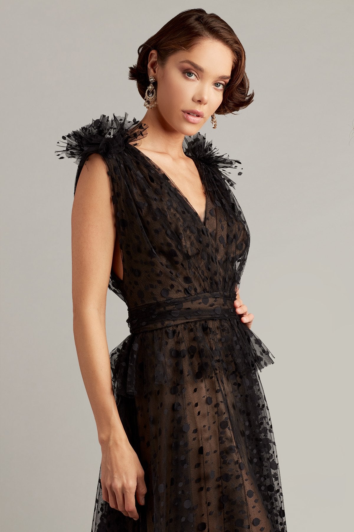 Neeti Fringed Shoulder Gown 