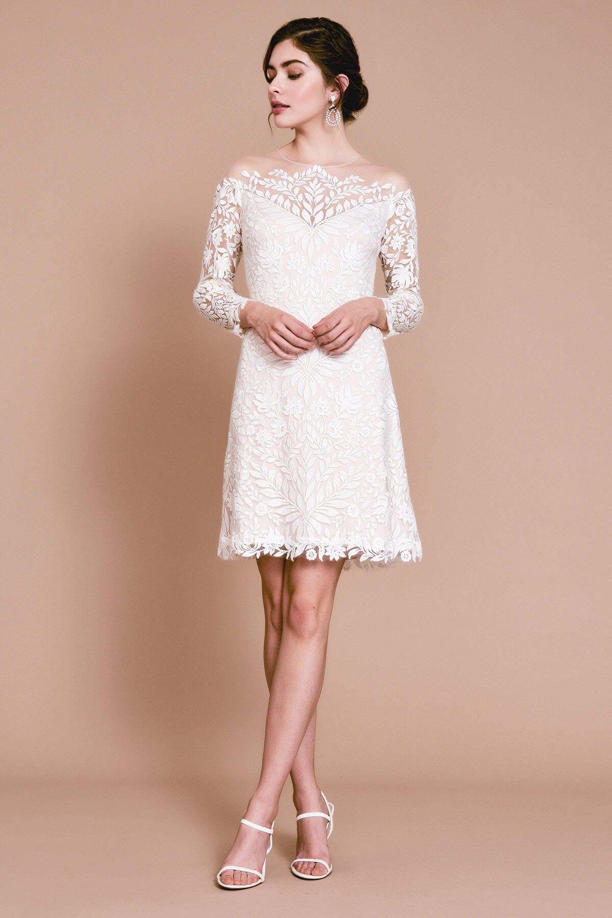 LEIA LONG-SLEEVE SHEER DRESS