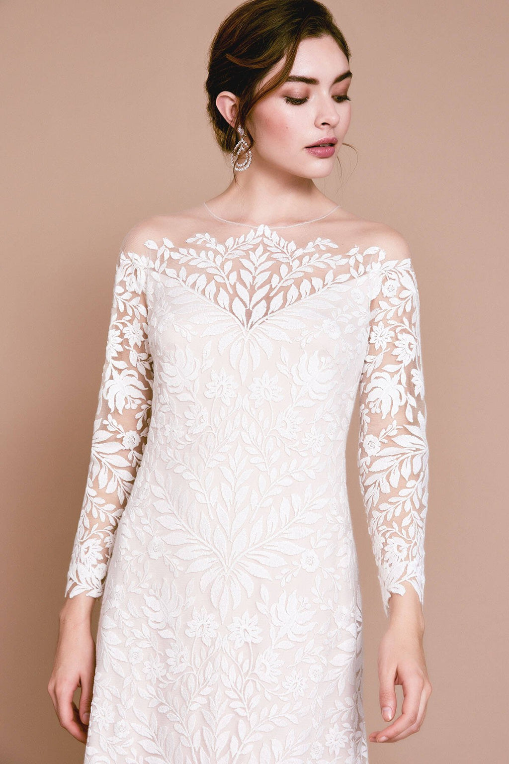 LEIA LONG-SLEEVE SHEER DRESS