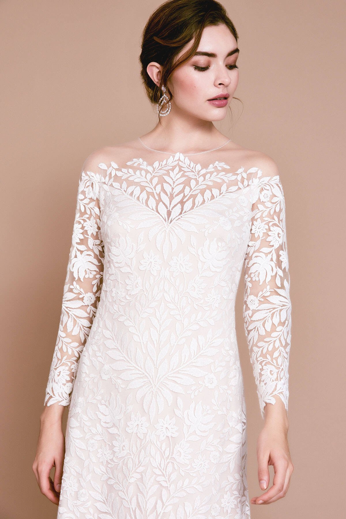 LEIA LONG-SLEEVE SHEER DRESS