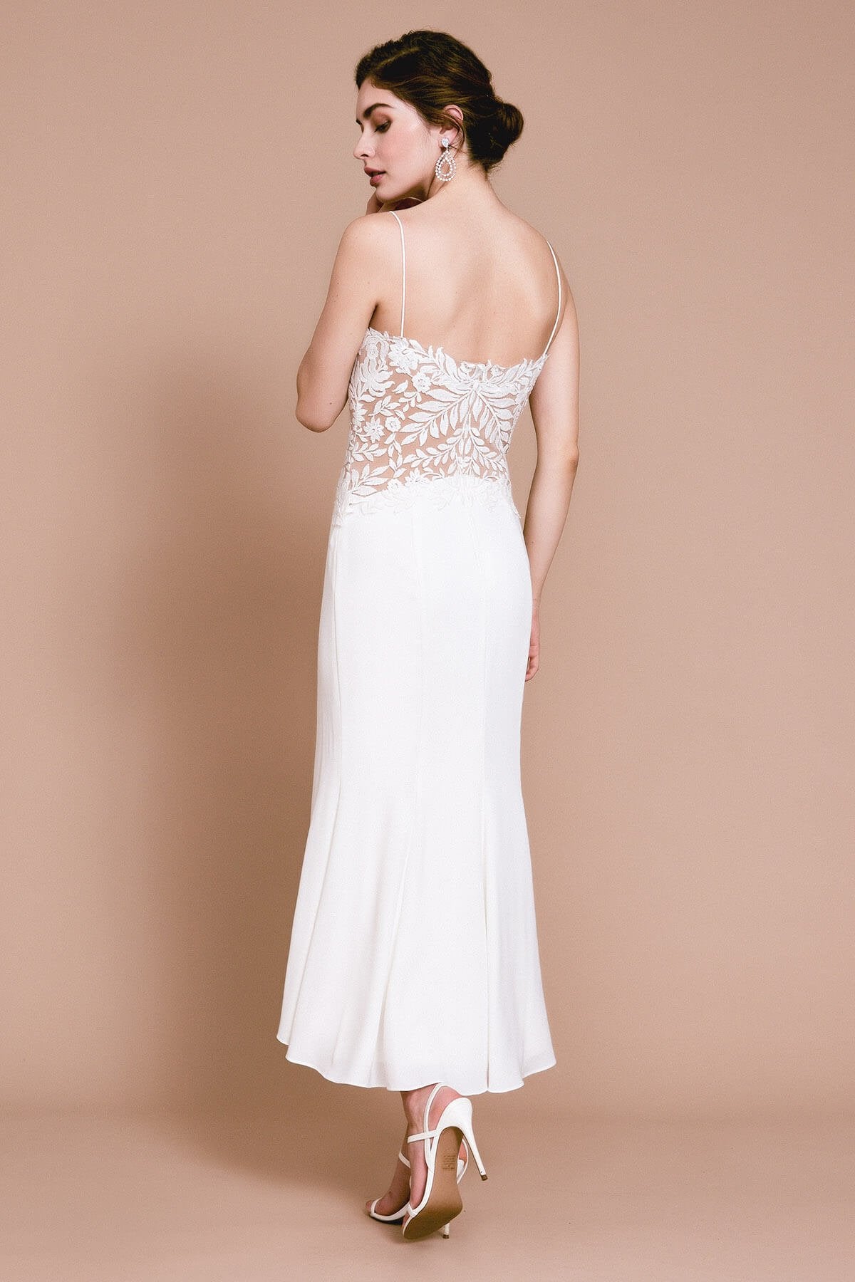 KRINN CREPE MIDI SLIP DRESS