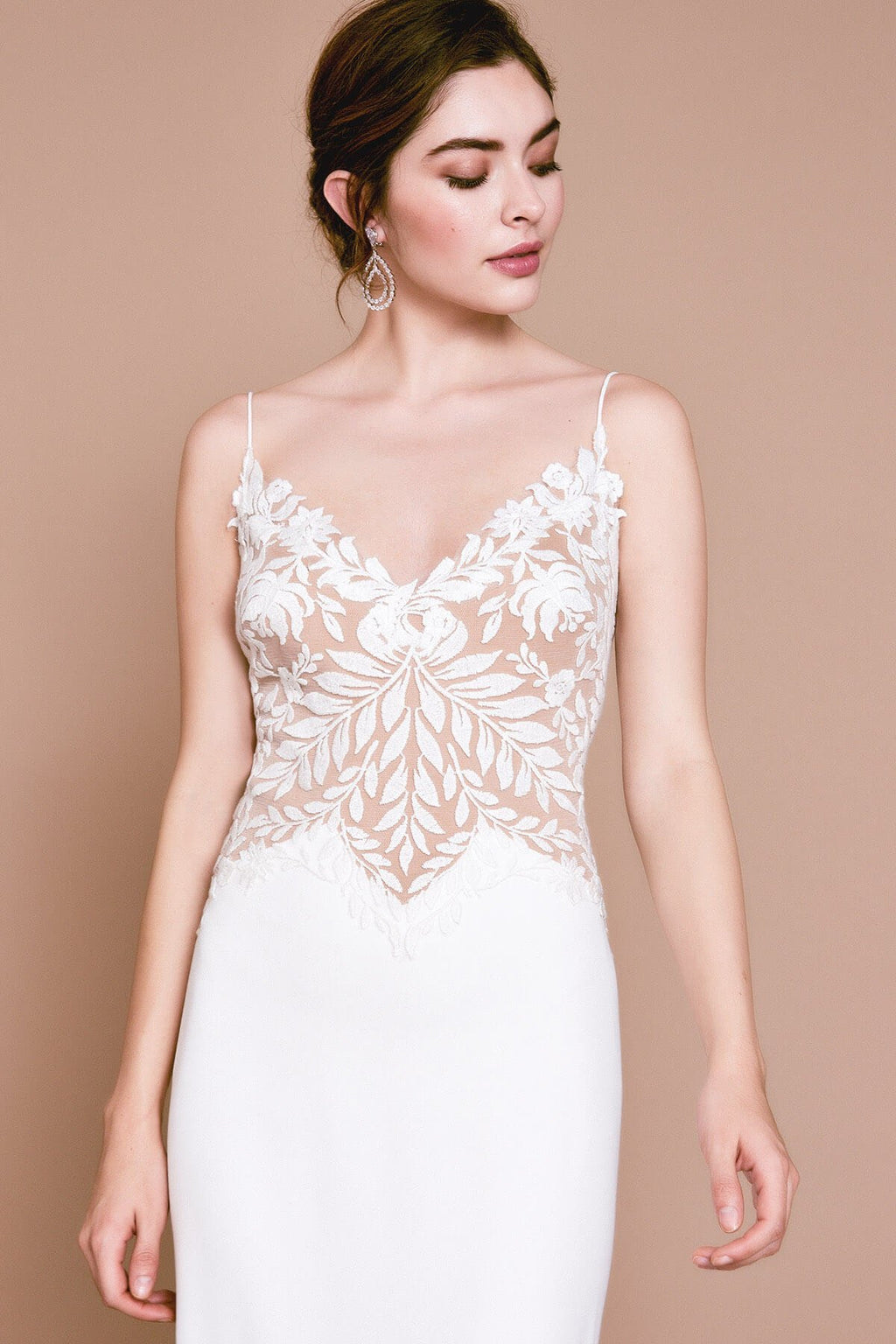 KRINN CREPE MIDI SLIP DRESS