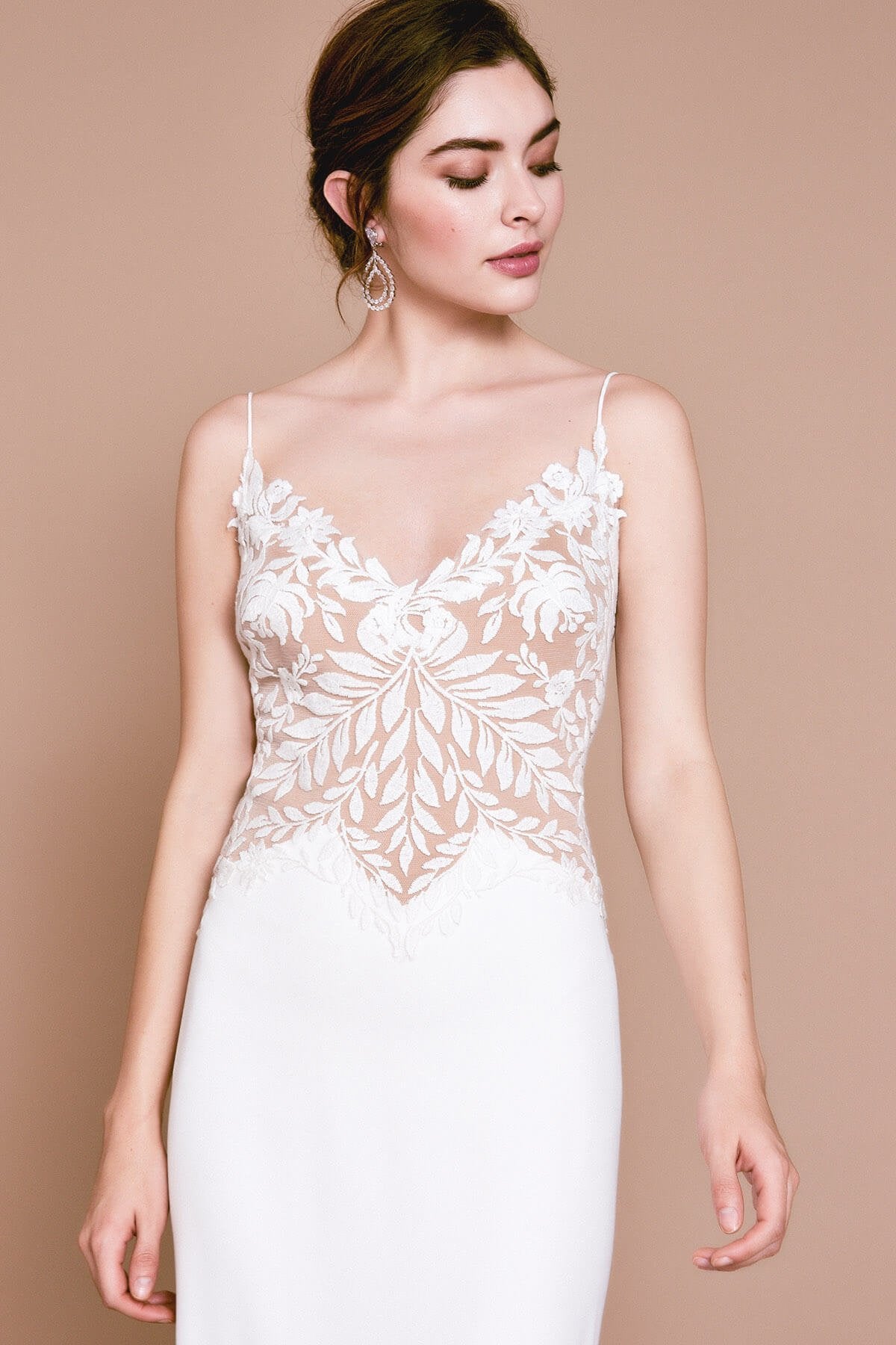 KRINN CREPE MIDI SLIP DRESS