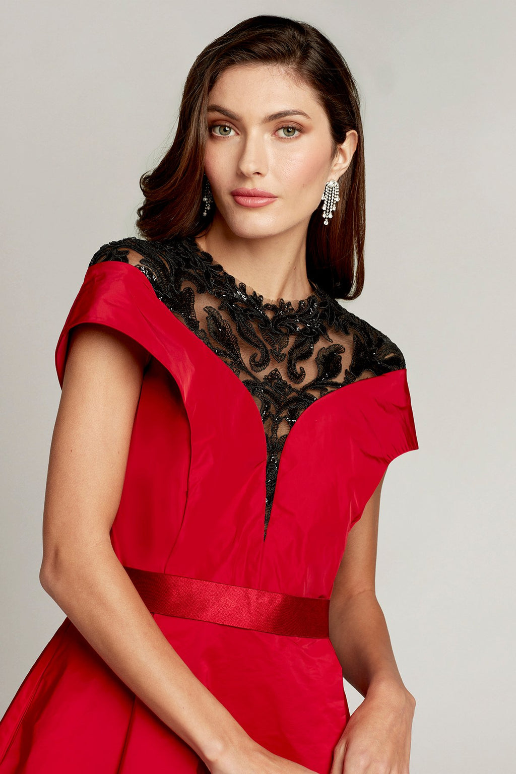 Mariora Plunging Illusion Dress