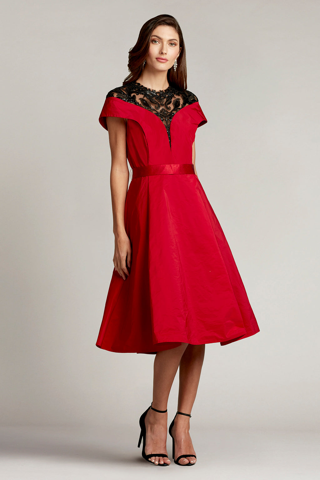 Mariora Plunging Illusion Dress