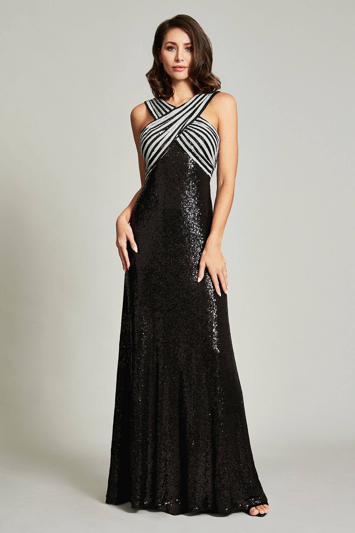 Blackwell Cross Halter Mesh Gown