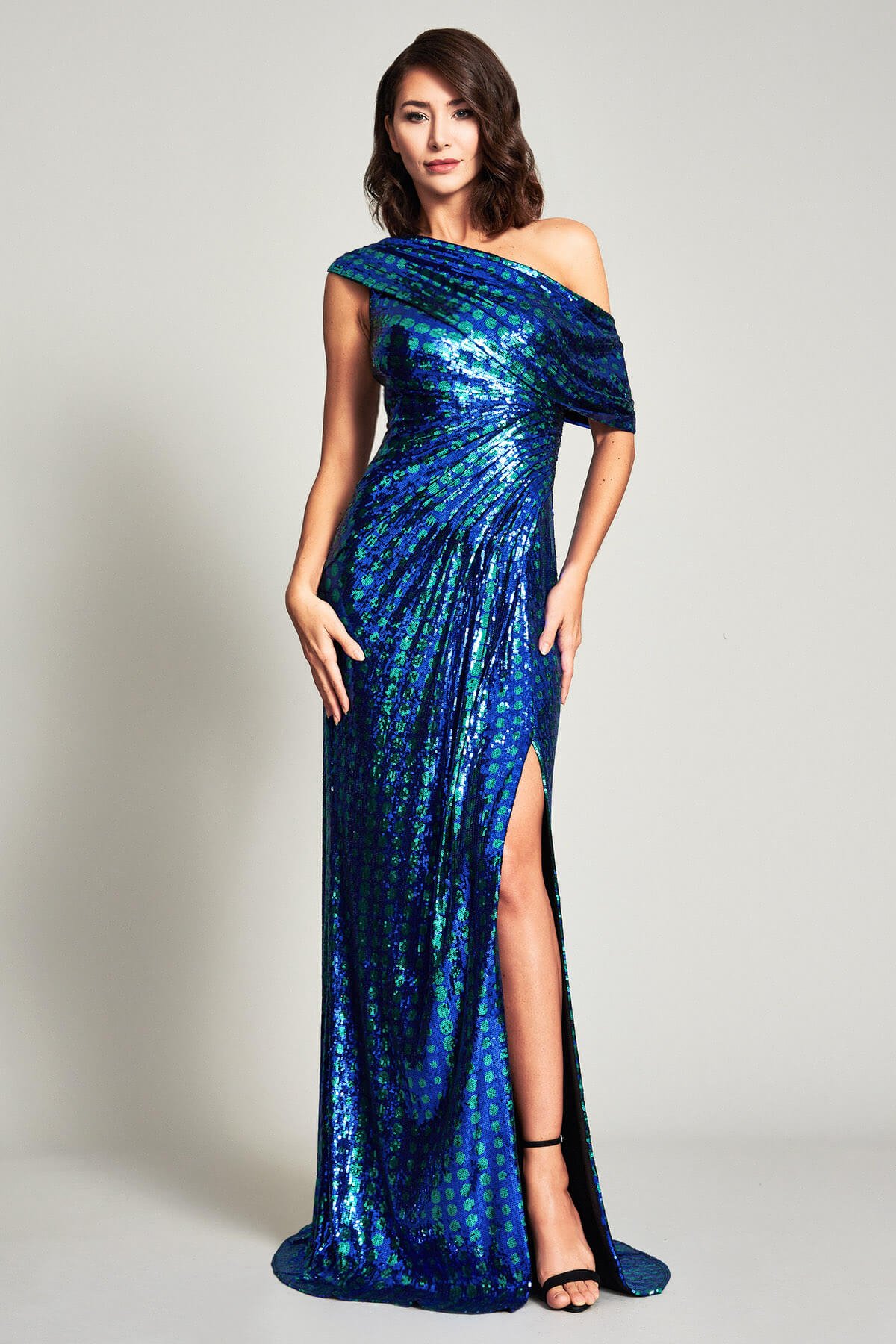 Handler One-Shoulder Slit Gown
