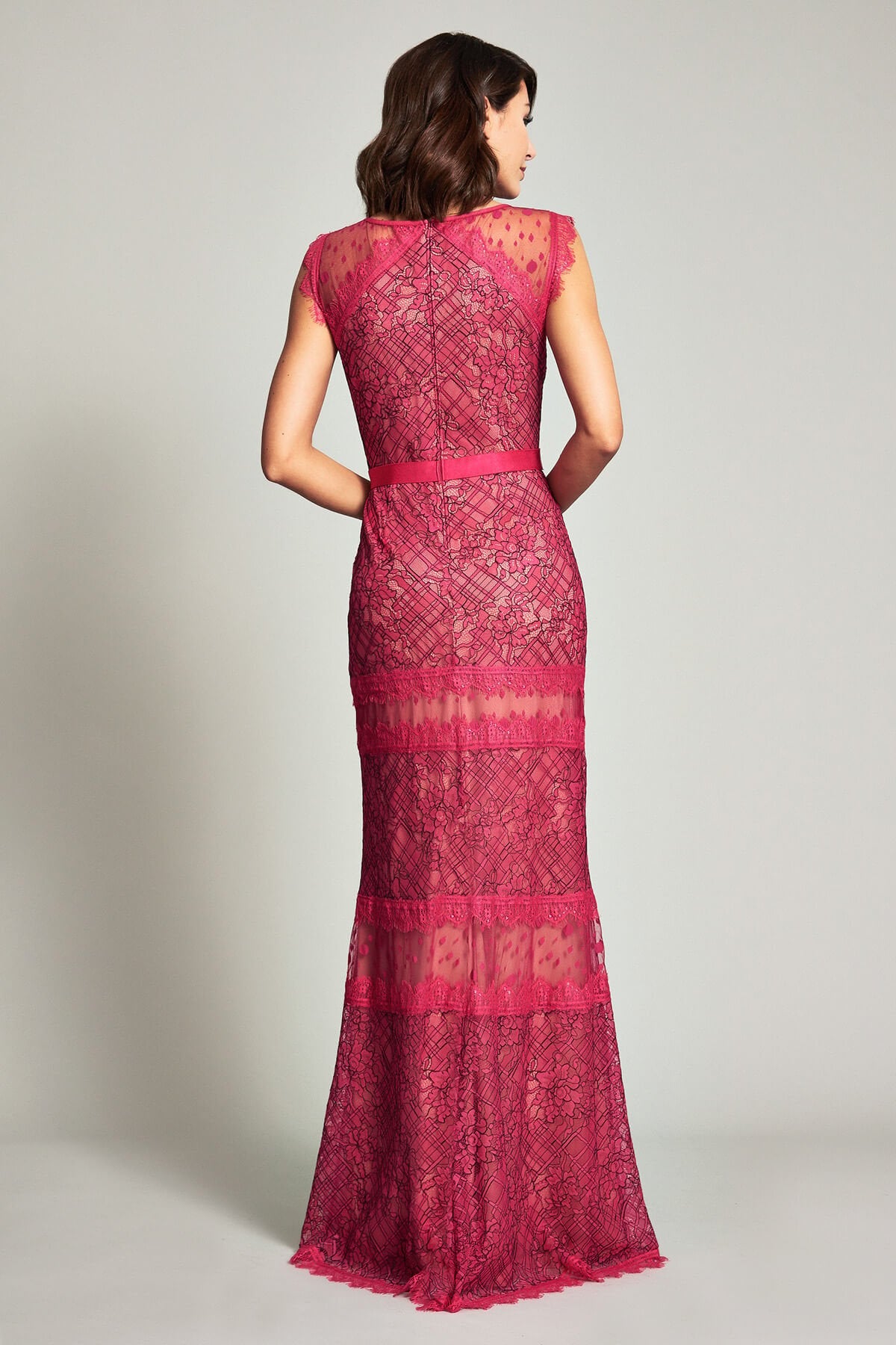 Yeva Flocked Tulle Trumpet Gown
