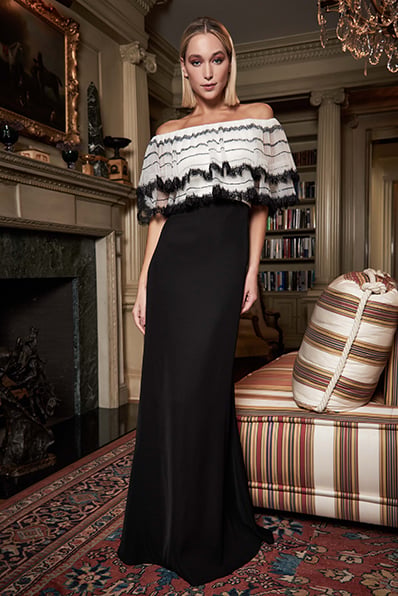 Finnegan Off-Shoulder Tulle Gown