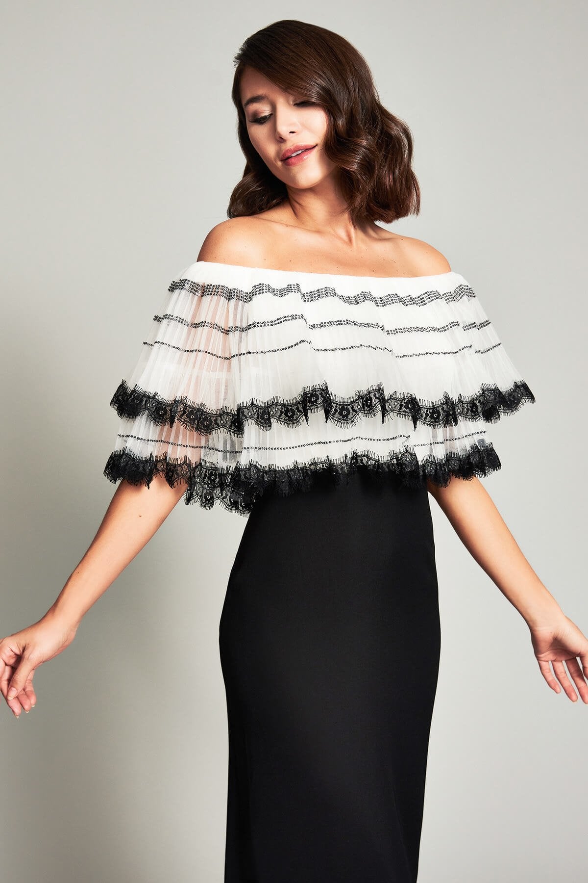 Finnegan Off-Shoulder Tulle Gown