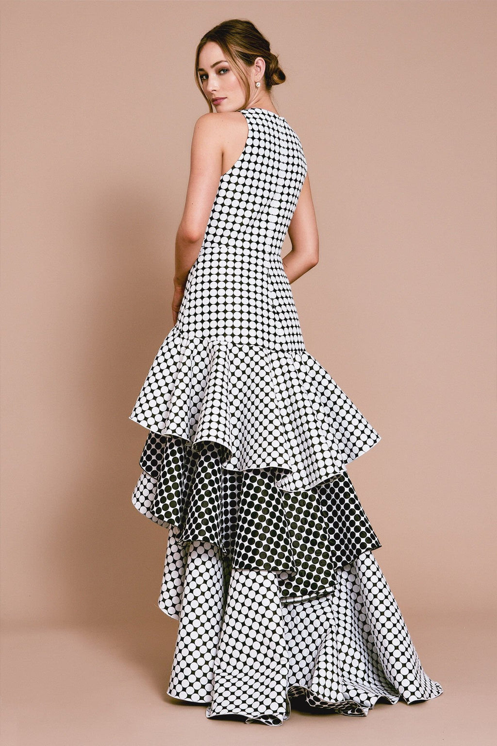 Brill High-Low Jaquard Dress