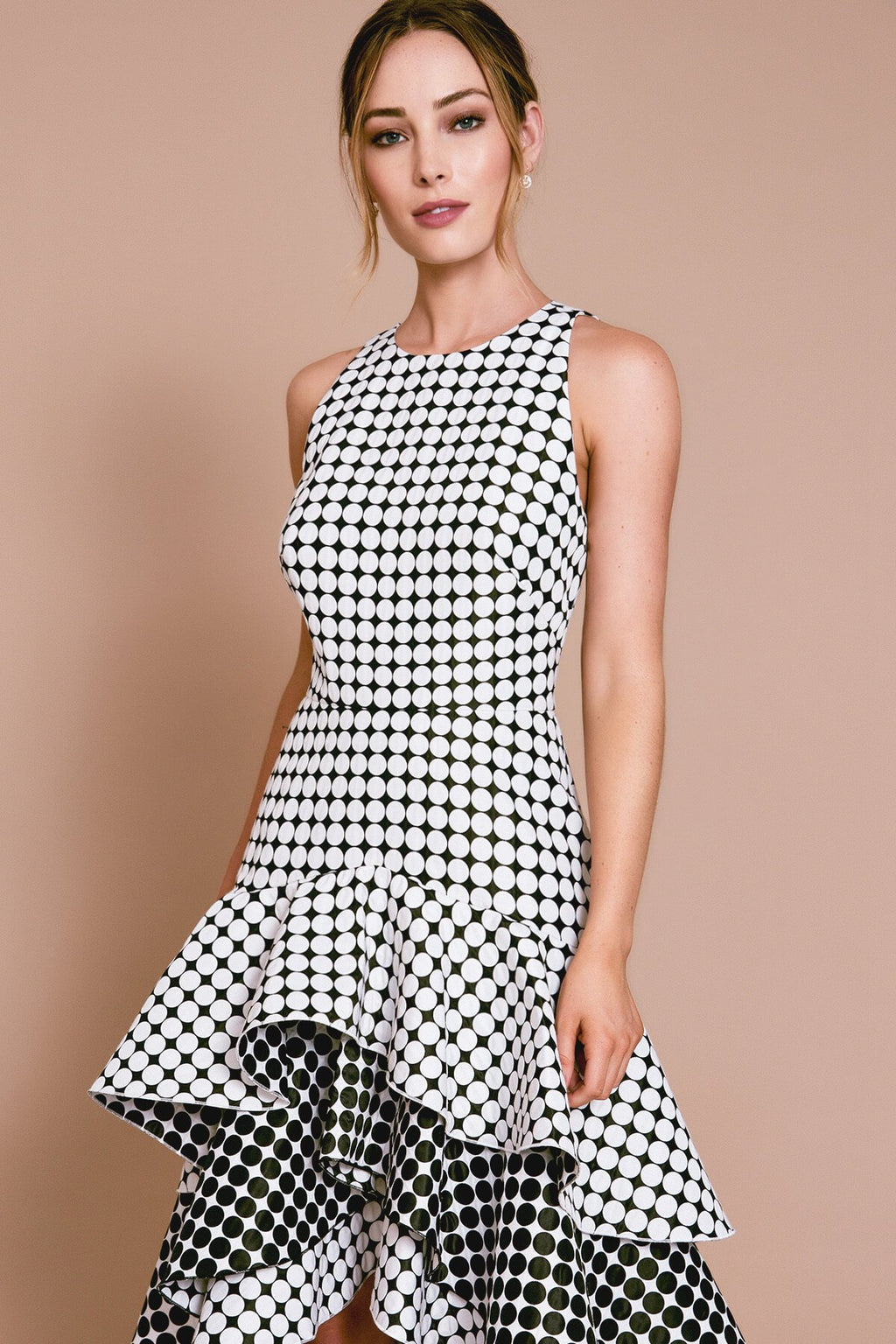 Brill High-Low Jaquard Dress