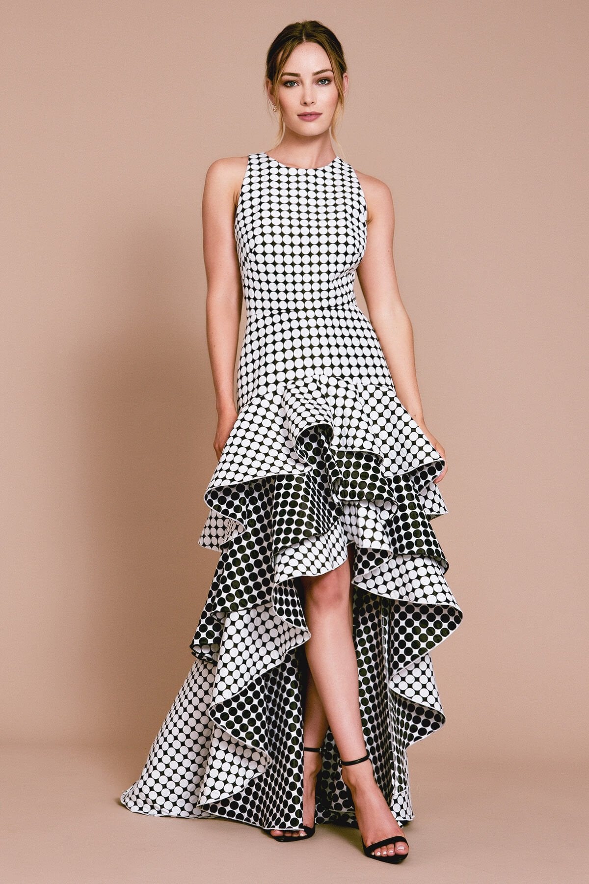 Brill High-Low Jaquard Dress
