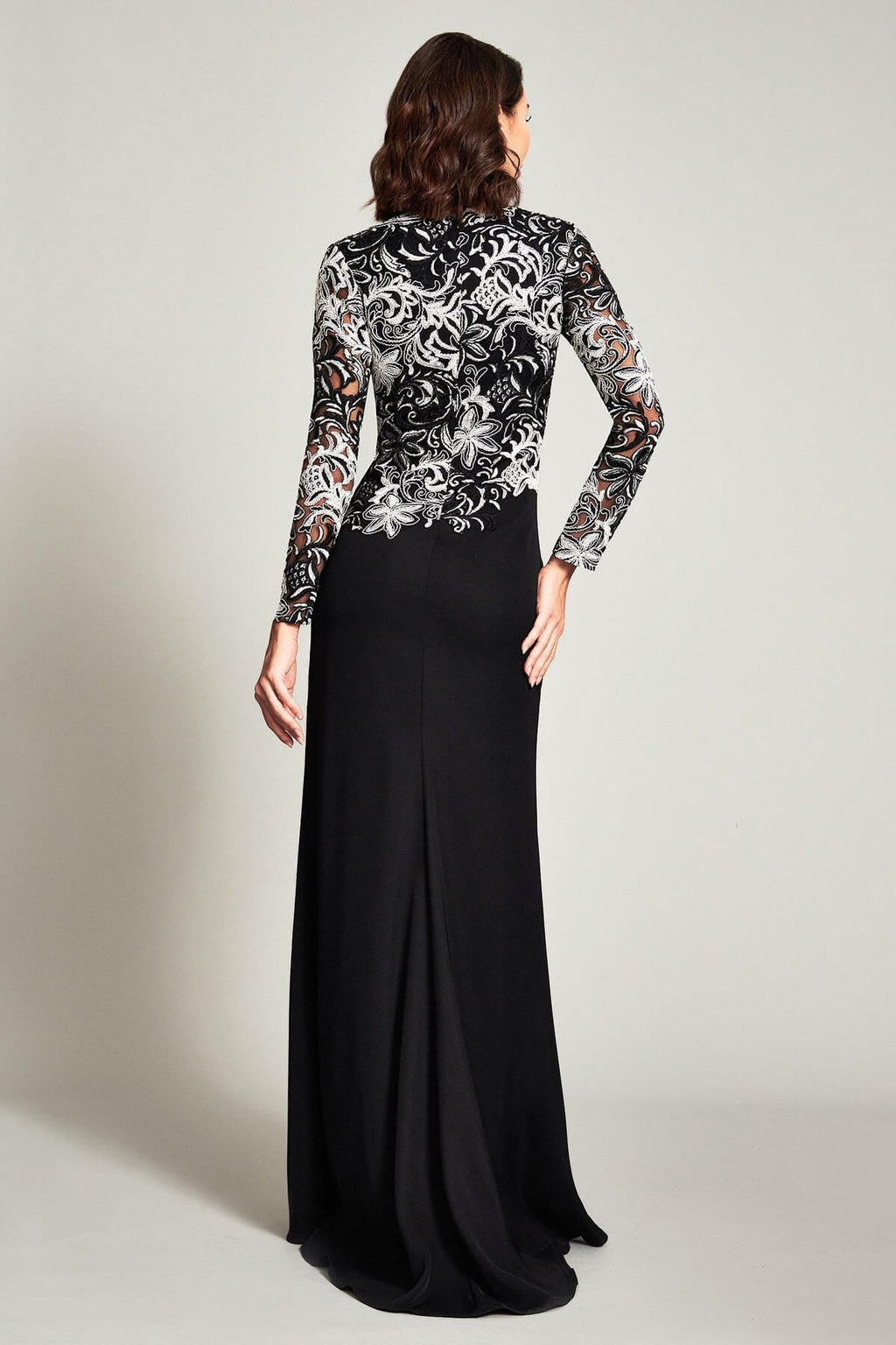 Hegar Long-Sleeve Crepe Gown