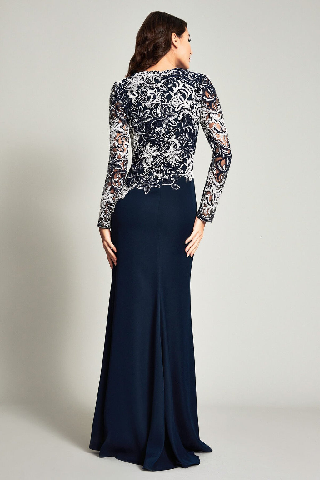 Hegar Long-Sleeve Crepe Gown