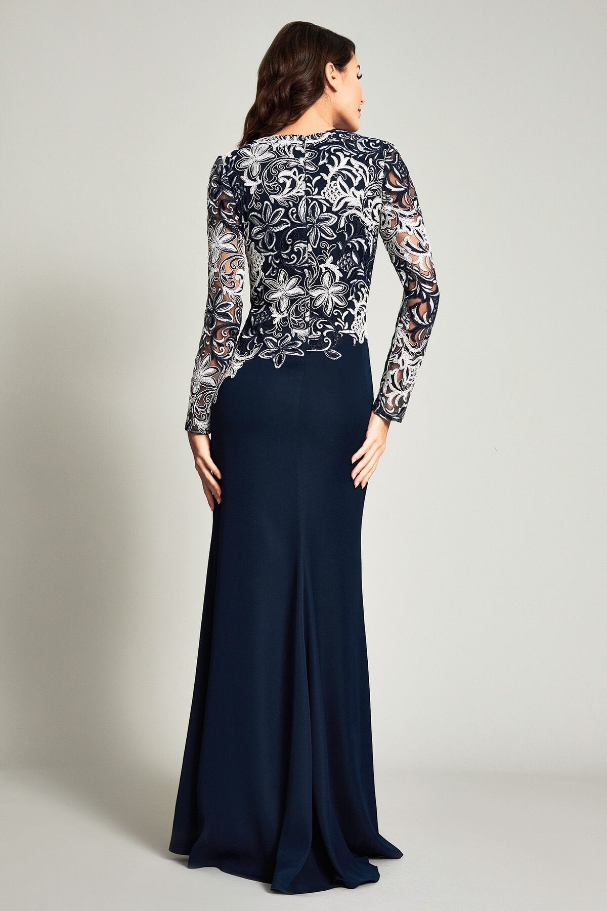Hegar Long-Sleeve Crepe Gown