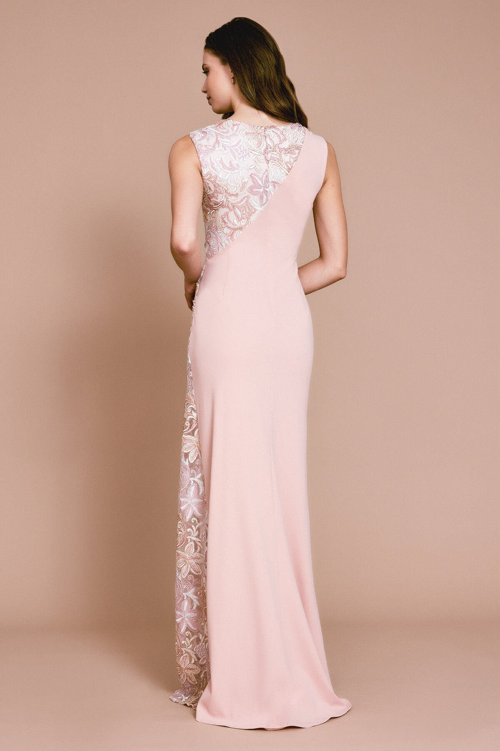 Lizzie Stretch Crepe Slit Gown
