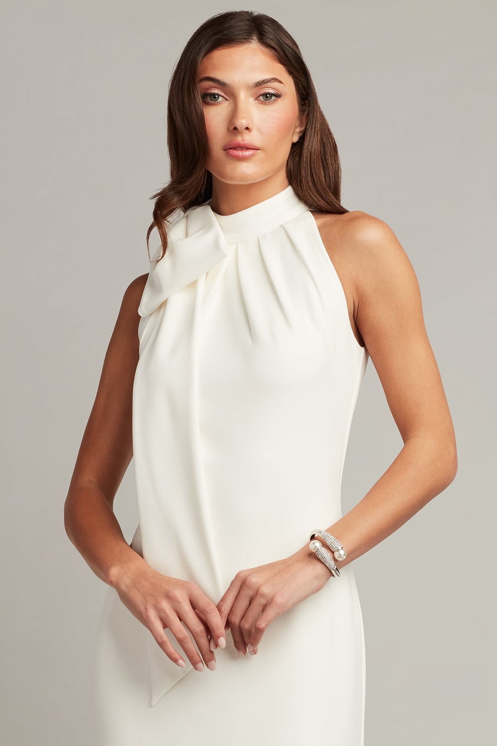 Sims Shoulder Bow Halter Gown